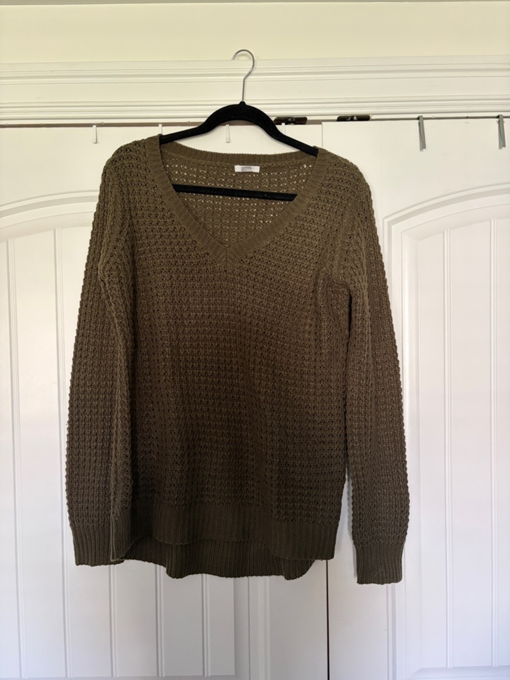 Ardene Olive Green V-Neck Knit Sweater